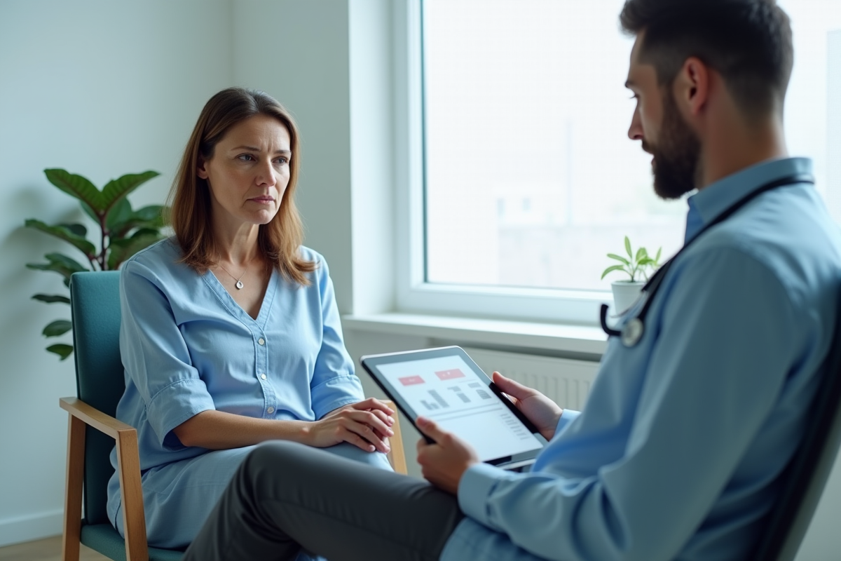 Femme d'âge moyen en consultation médicale moderne