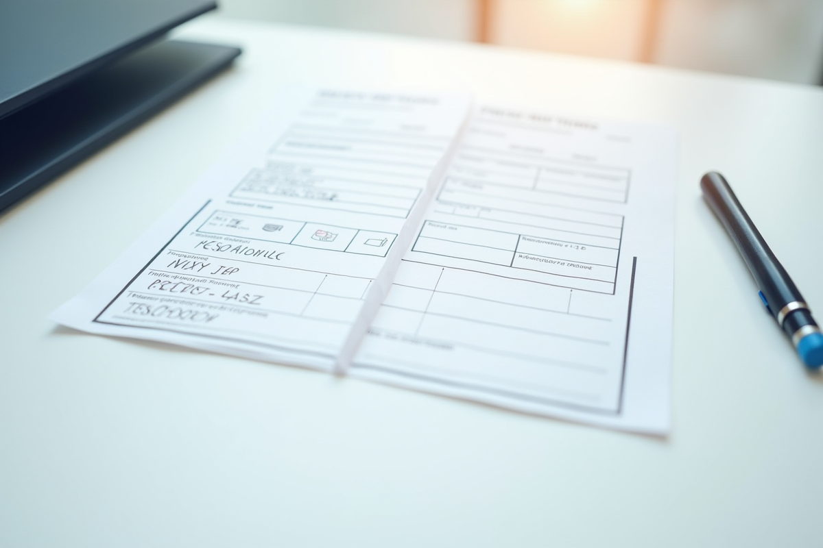 Deux formulaires de prescription côte à côte sur un bureau blanc