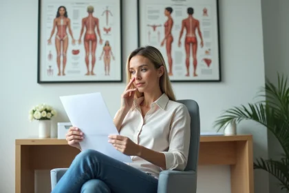 Femme d'âge moyen dans un cabinet médical moderne