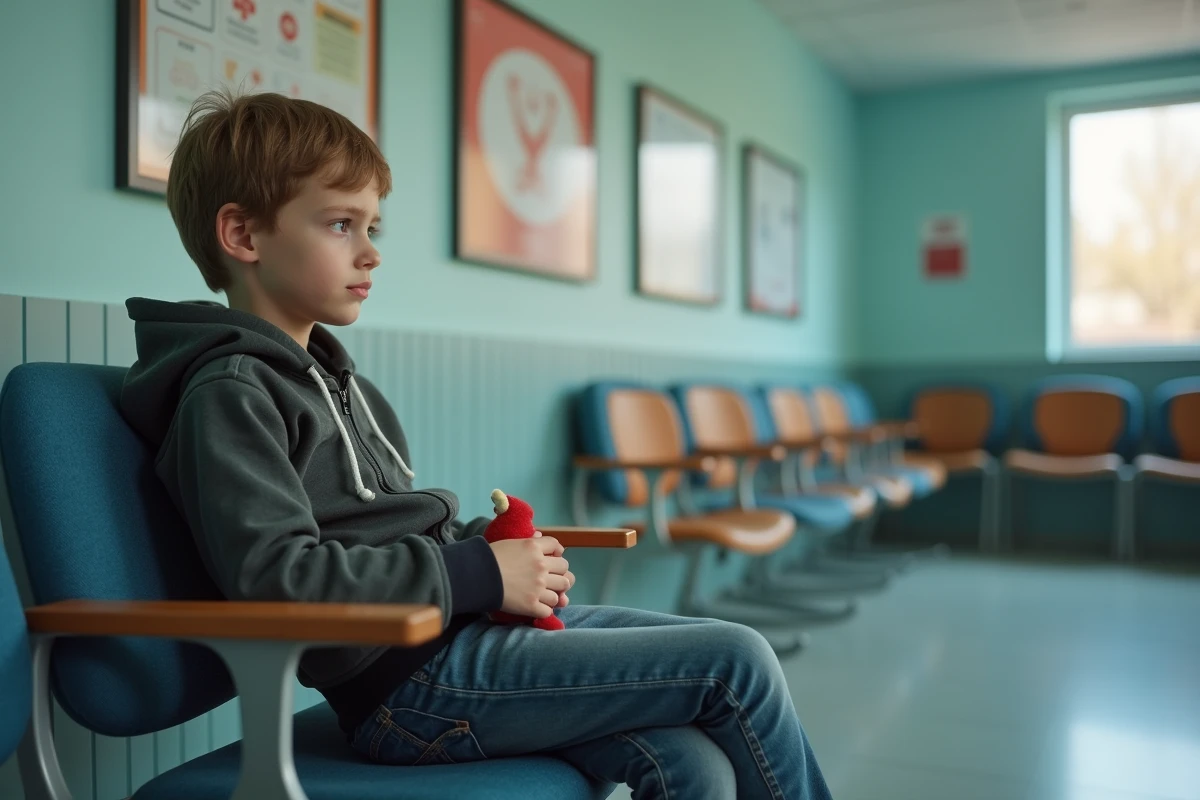 Jeune garçon dans une salle d