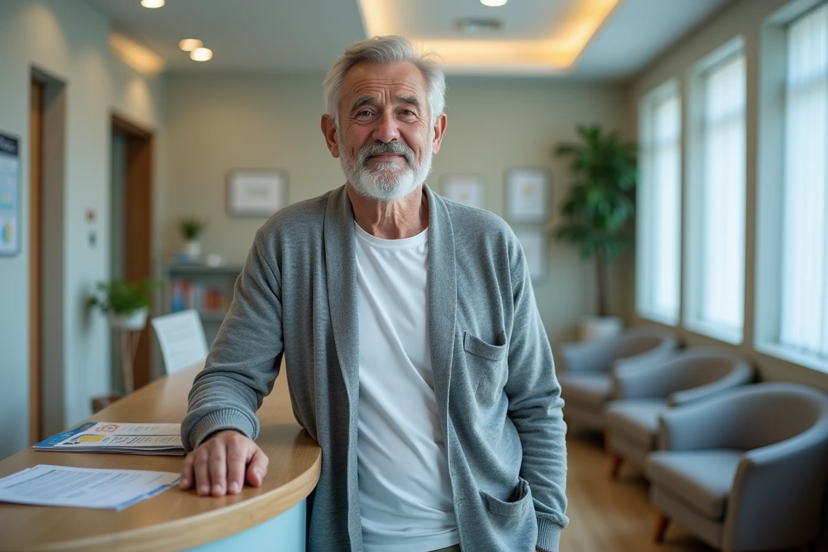 Homme inquiet dans une salle d