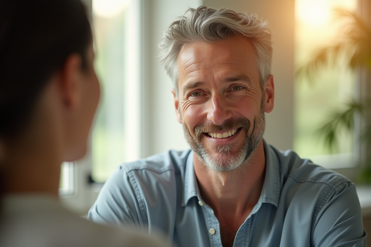Naturopathe confiant en consultation sereine
