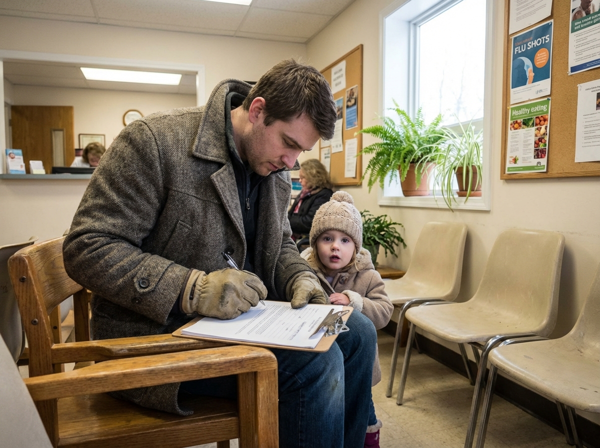 Père et fille en salle d